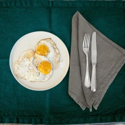 Set di 4 tovagliette in lino verde foresta