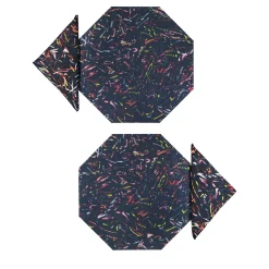 Set di 2 tovagliette ottagonali Night Light e tovaglioli