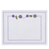 Set di 4 tovagliette ricamate Margherita Viola in lino