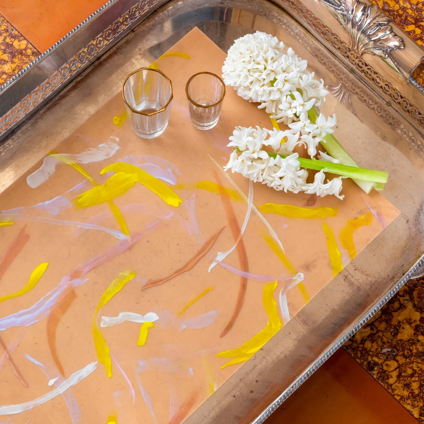 Set di 2 tovagliette rosa Roman breeze