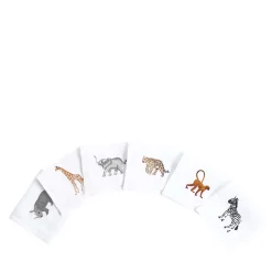 Set di 6 tovagliette Savanna ricamate a mano in lino per bere