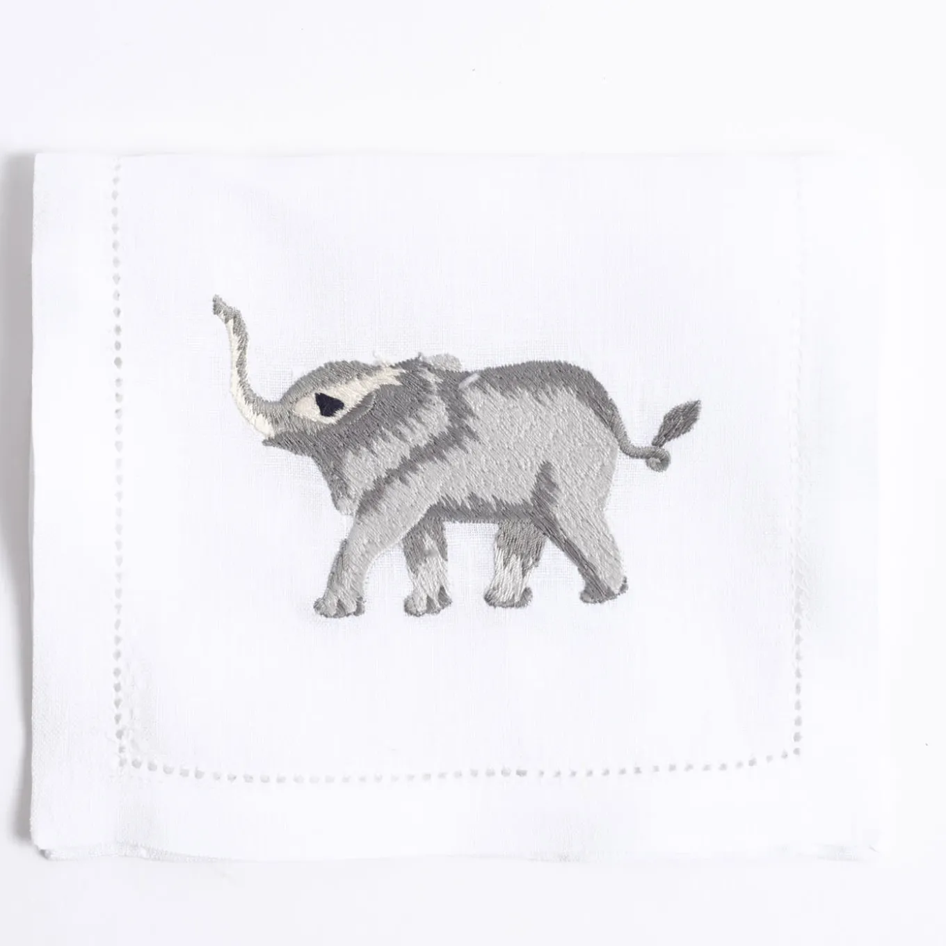 Set di 6 tovagliette Savanna ricamate a mano in lino per bere