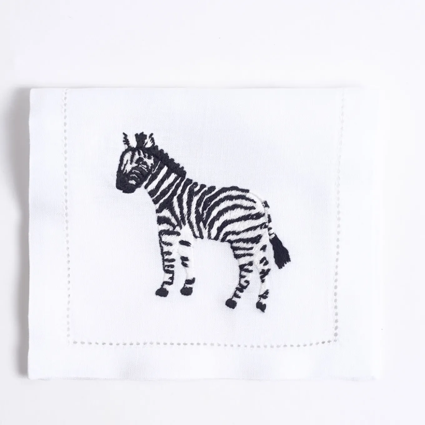 Set di 6 tovagliette Savanna ricamate a mano in lino per bere