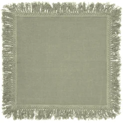 Set di 4 tovaglioli alla menta con frange lunghe