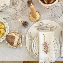 Set di 4 tovaglioli bianchi con pizzo siciliano