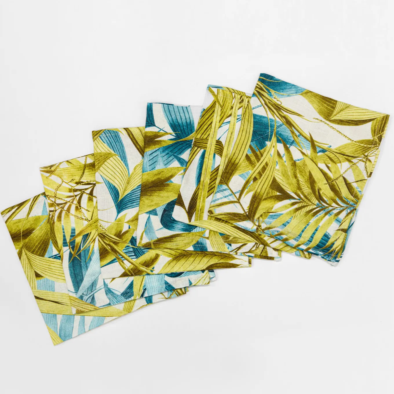 Set di 6 tovaglioli di lino con foglie di palma Las Palmas