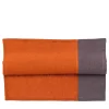 Set di 4 tovaglioli di lino di lusso bicolore arancio-prugna