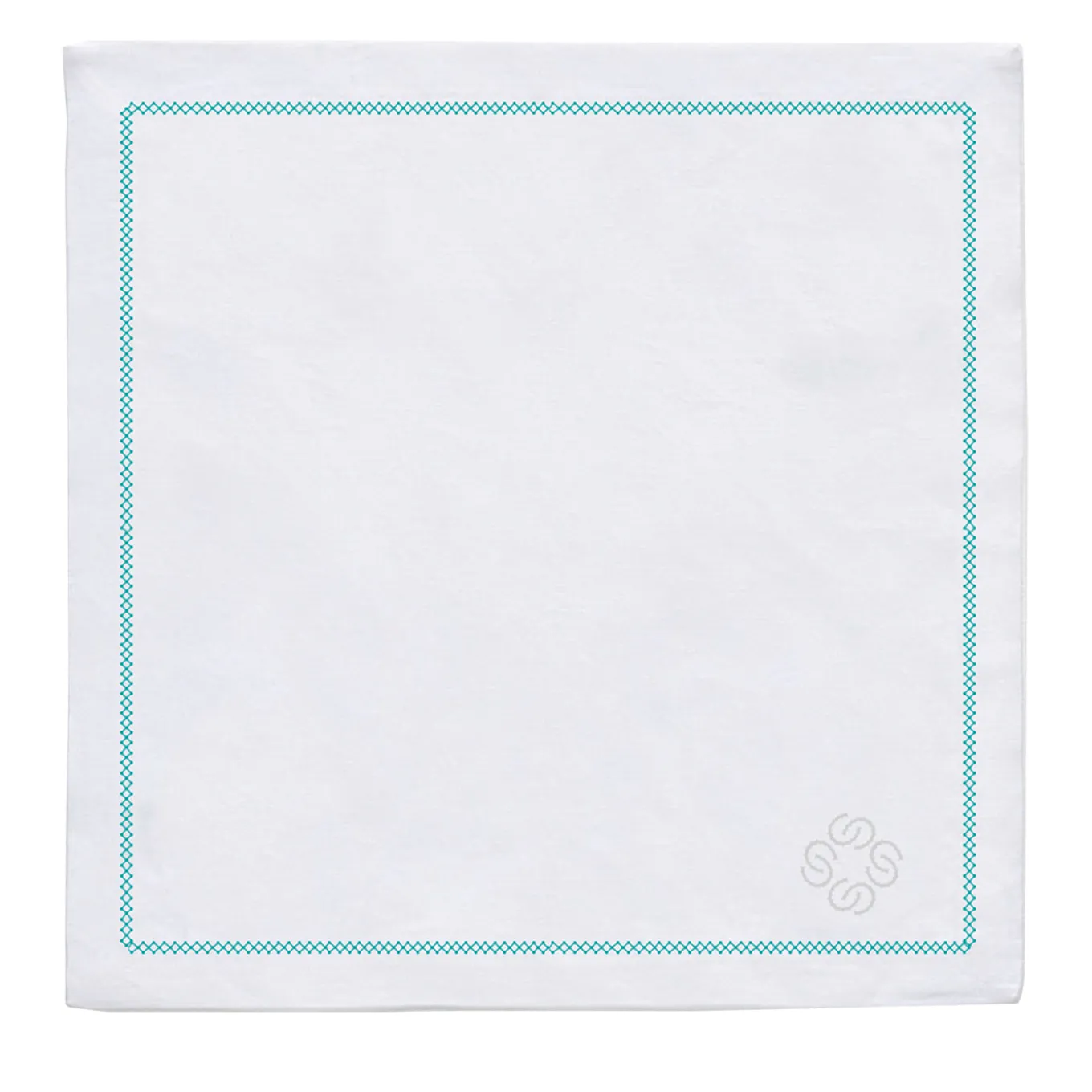 Set di 2 tovaglioli in lino Luci d'Artista bianchi e azzurri