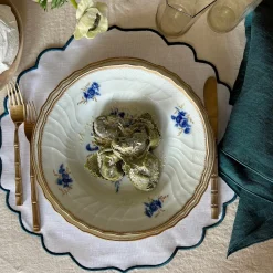 Set di 4 tovaglioli in lino con orlo arrotolato in legno di bosco