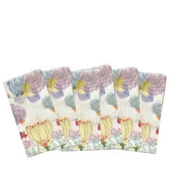 Set di 6 tovaglioli policromi Il giardino della nonna