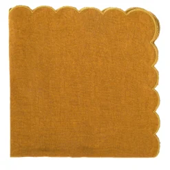 Set di 4 tovaglioli smerlati gialli