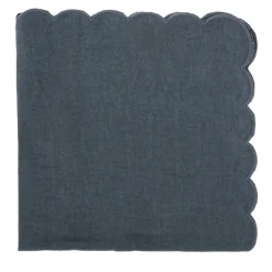 Set di 4 tovaglioli smerlati blu