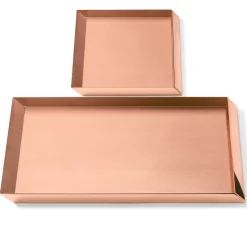 Set di 2 vassoi Axonometry Rose di Elisa Giovannoni