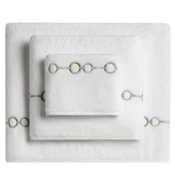 Set di asciugamani ricamati Recoleta in Cotone Spugna Bianco