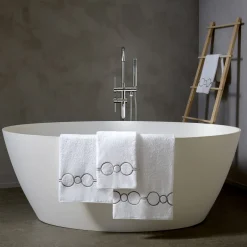 Set di asciugamani Shangri-La rosa e bianco