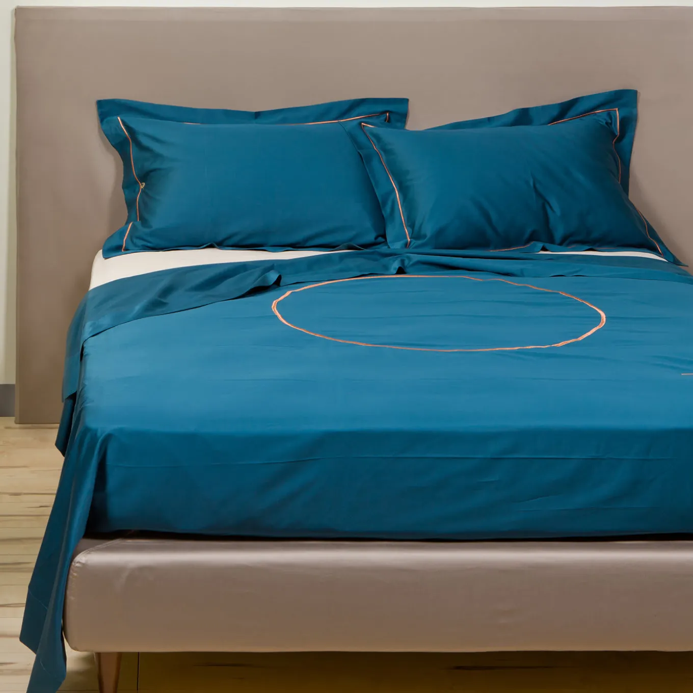 Set di biancheria da letto estiva - Blu petrolio e beige