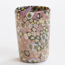 Set di bicchieri da acqua e vino di Murano oro e rosa per sei persone