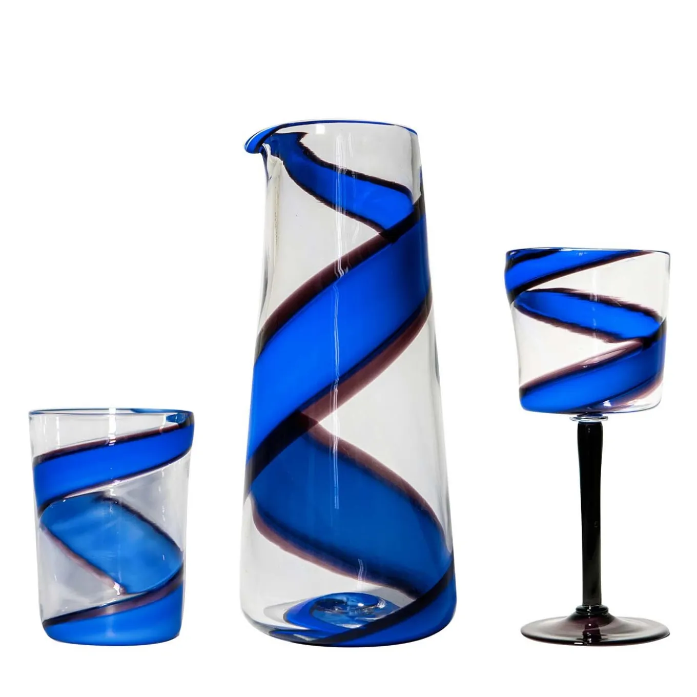 Set di bicchieri, stelo e caraffa Vortex