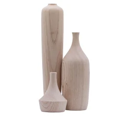 Set di bottiglie scultoree in legno #4
