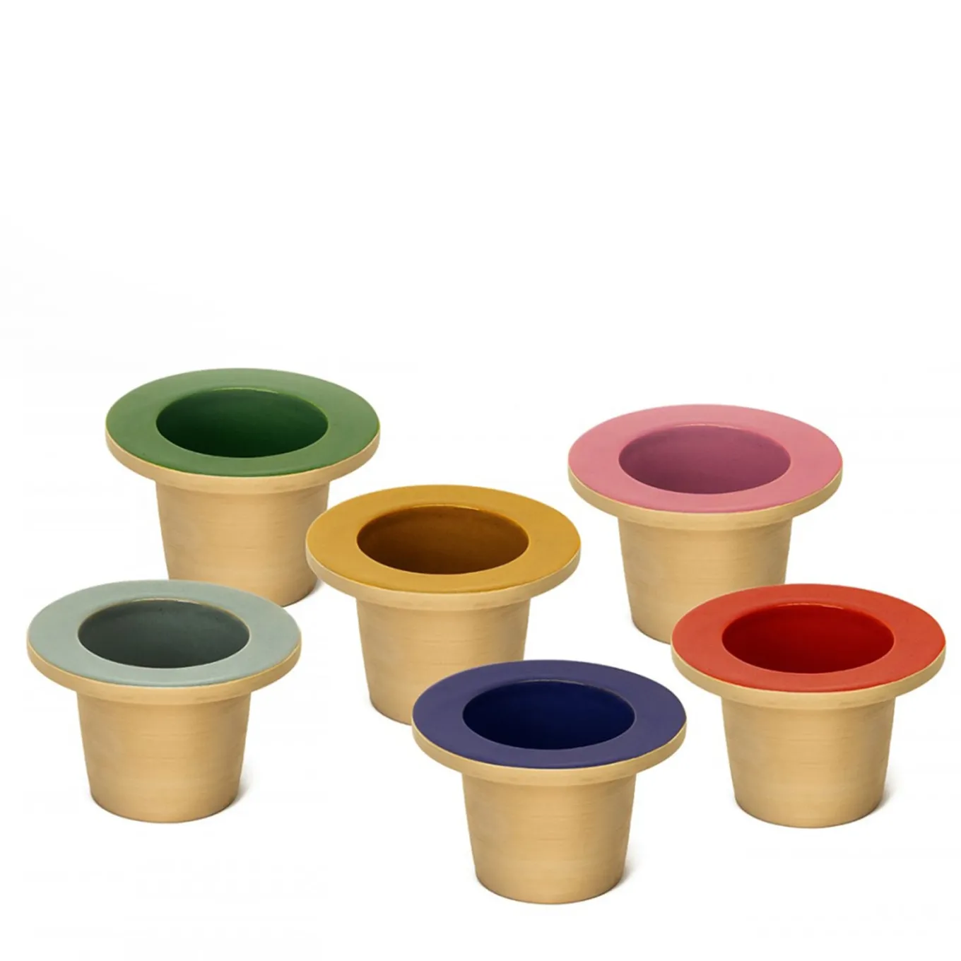 Set di due cachepot Pofi rosso e blu