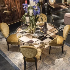 Set di due sedie Sophia in legno e tessuto