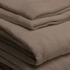 Set di Lenzuola King Size in Lino colore Cappuccino
