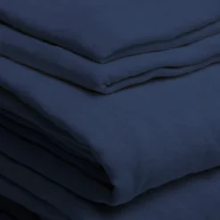 Set di Lenzuola King Size in Lino colore Mirtillo