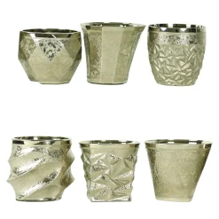 Set di sei bicchieri Capriccio in platino