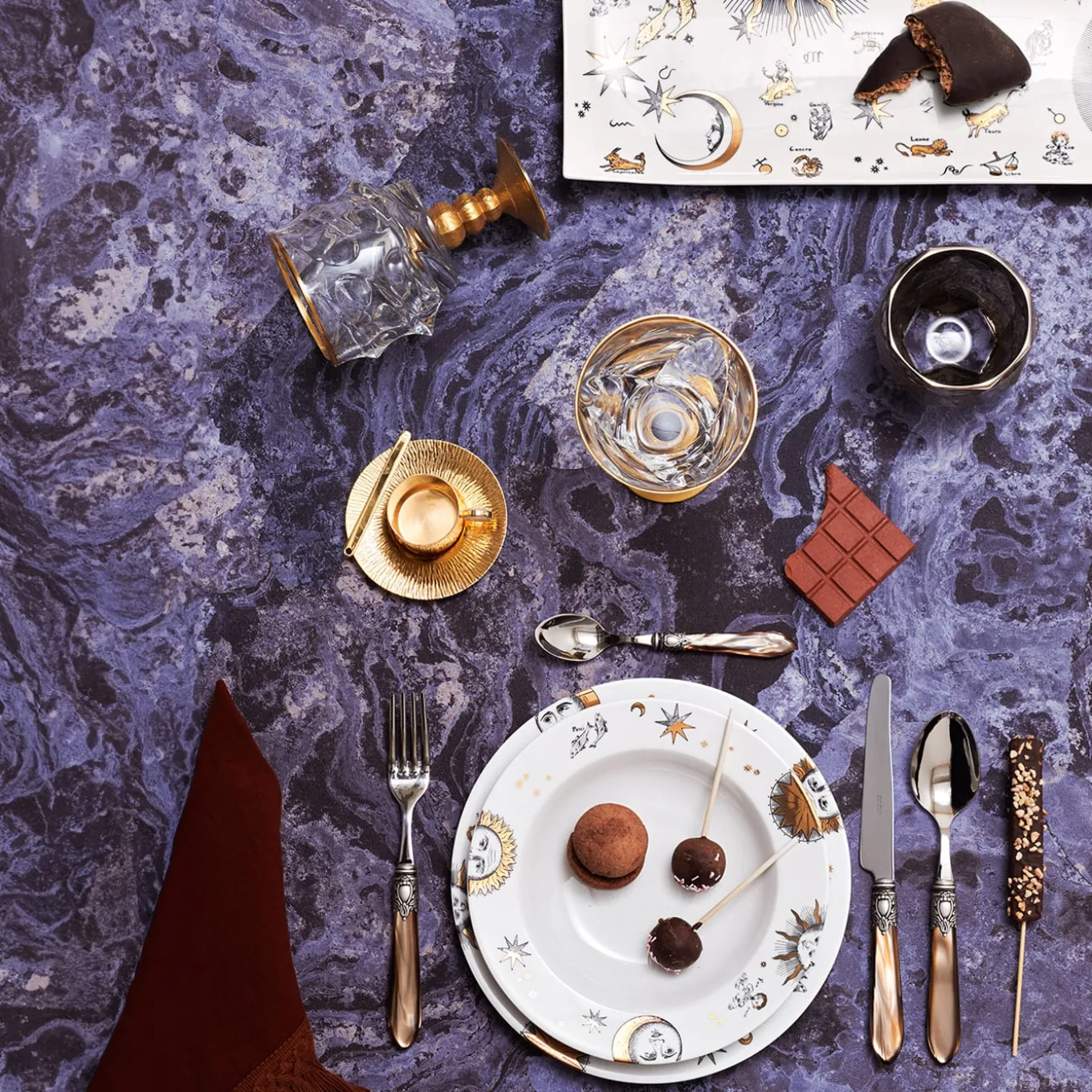 Set di sei bicchieri Capriccio in platino