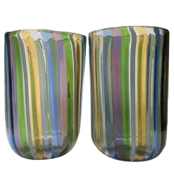 Set di sei bicchieri da vino di Murano opale