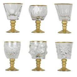 Set di sei calici assortiti in oro