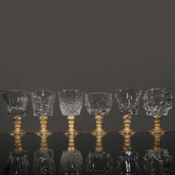 Set di sei calici assortiti in oro