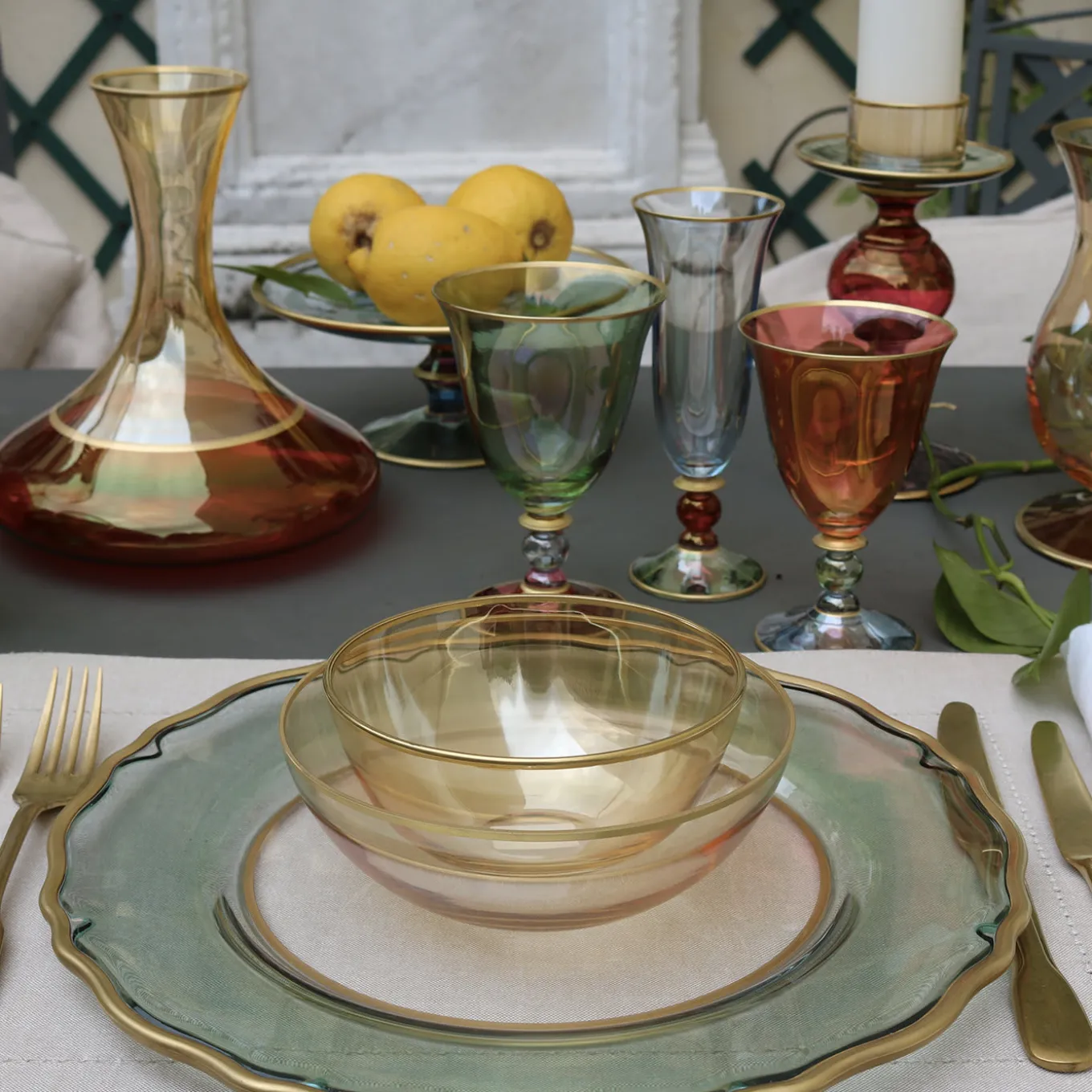 Set di sei flauti Arlecchino