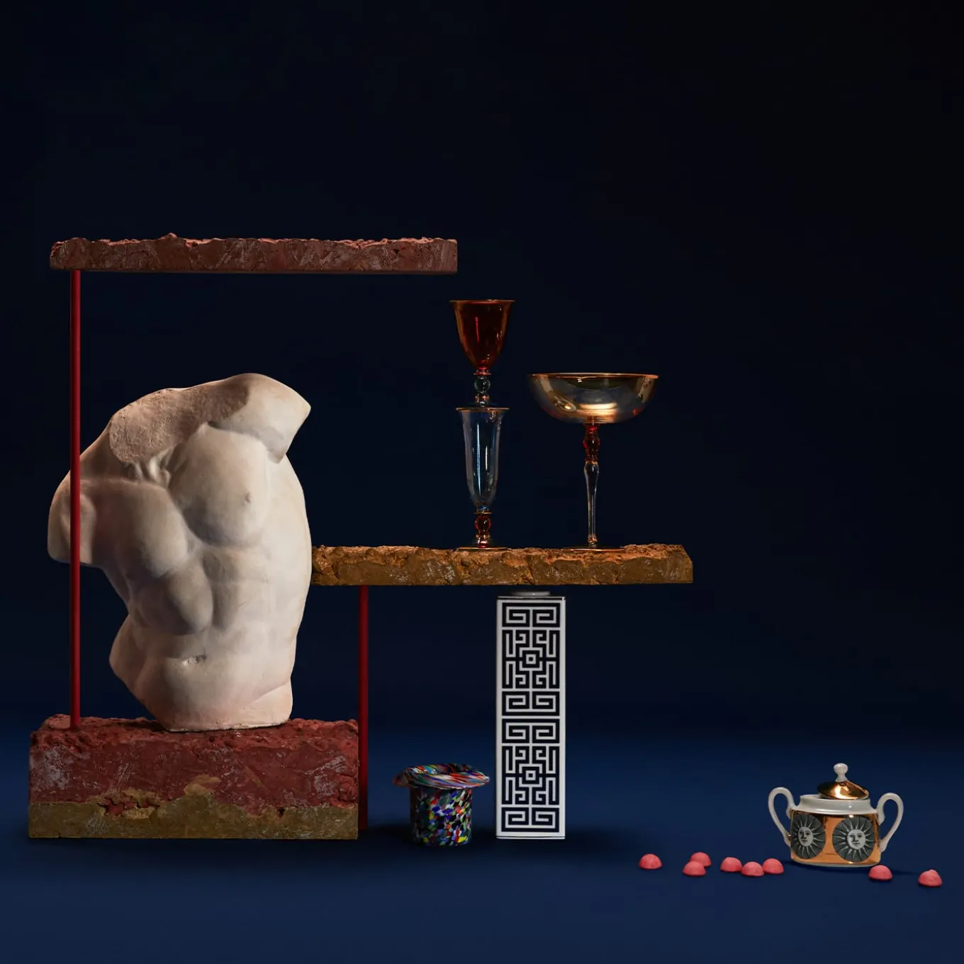 Set di sei flauti Arlecchino