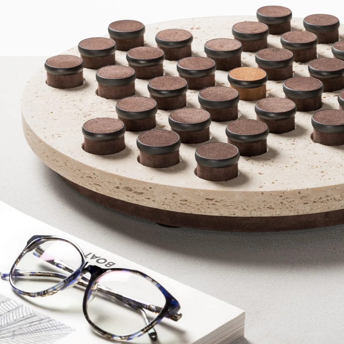 Set di solitari in marmo rotondo Delos