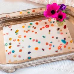 Set di tovagliette e tovaglioli rettangolari rivestiti Skyscraper per 2 persone