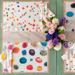 Set di tovagliette e tovaglioli rettangolari rivestiti Skyscraper per 2 persone