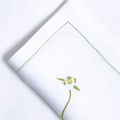 Set di tovagliette e tovaglioli rettangolari in lino Orchyd