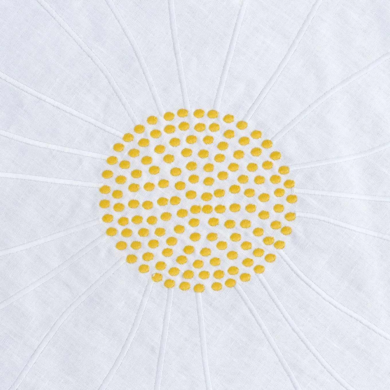 Set di tovagliette e tovaglioli bianchi a margherita