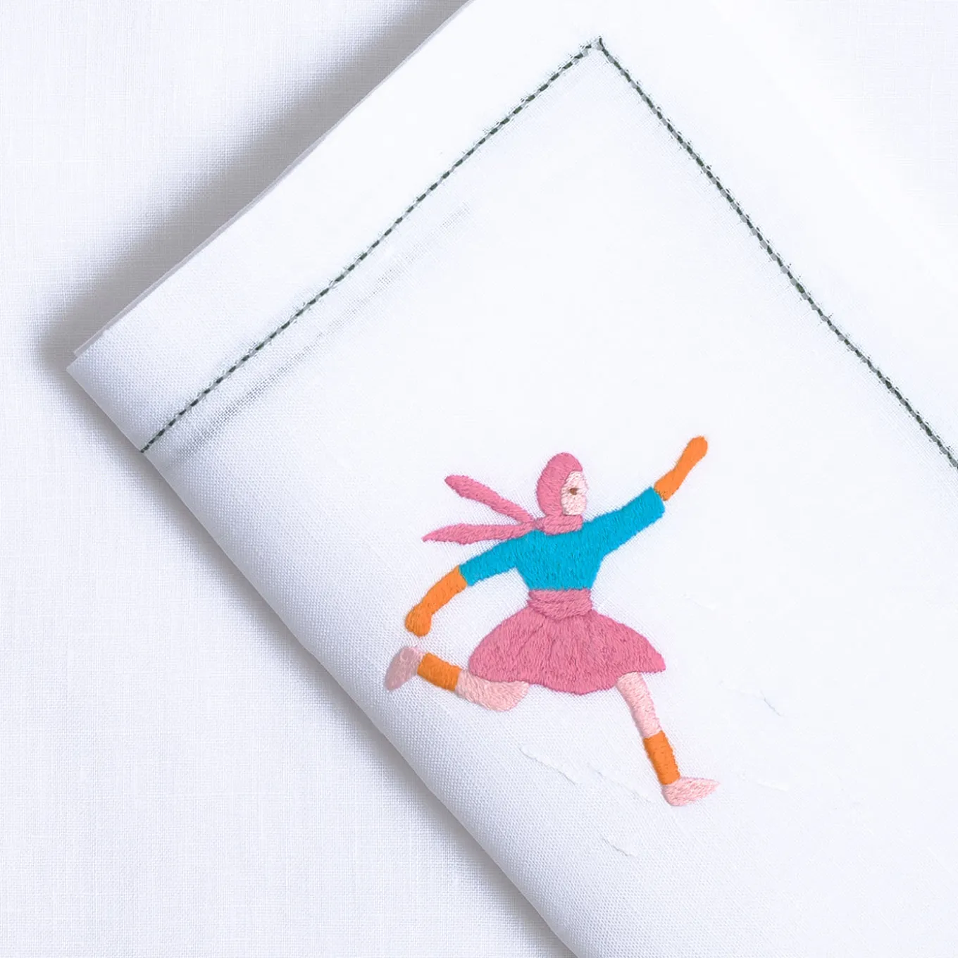 Set di tovagliette e tovaglioli di lino rettangolari Ski #8