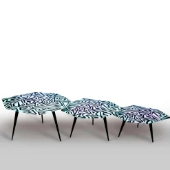 Set di tre tavolini Graffito