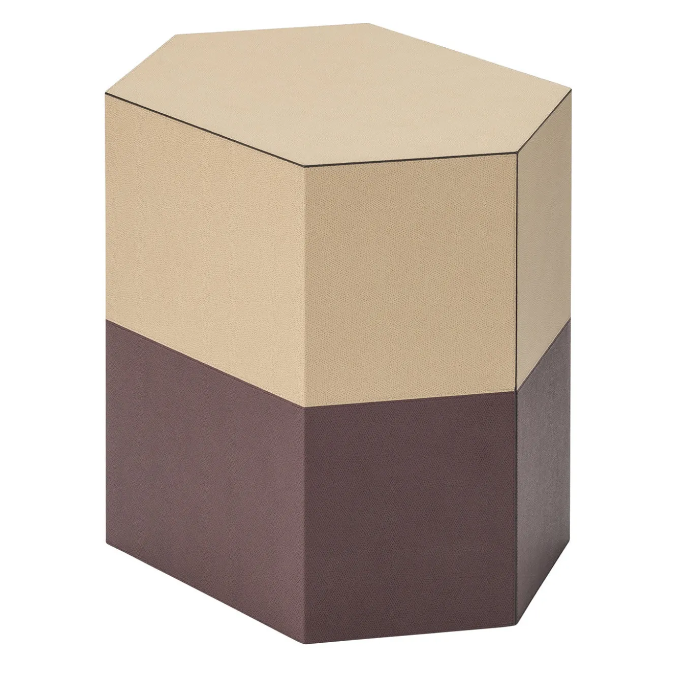 Sgabello Atlas con strisce orizzontali marroni e beige