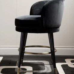 Sgabello bar girevole Isidoro nero