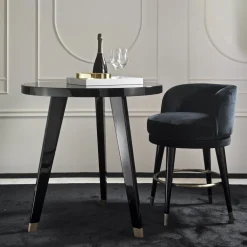 Sgabello bar girevole Isidoro nero