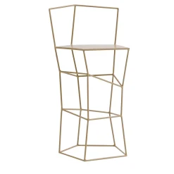 Sgabello con schienale in ferro colore cappuccino