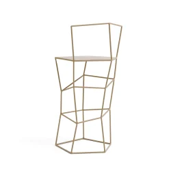 Sgabello con schienale in ferro colore cappuccino