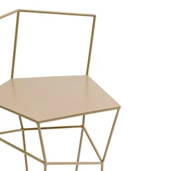 Sgabello con schienale in ferro colore cappuccino