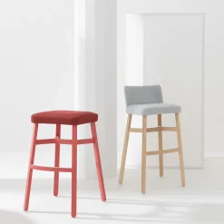 Sgabello Croissant 578 Rosso di Emilio Nanni