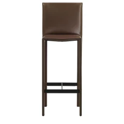 Sgabello da banco Pasqualina in pelle marrone di Grassi&Bianchi