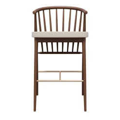 Sgabello da bar imbottito Jenny in legno di frassino